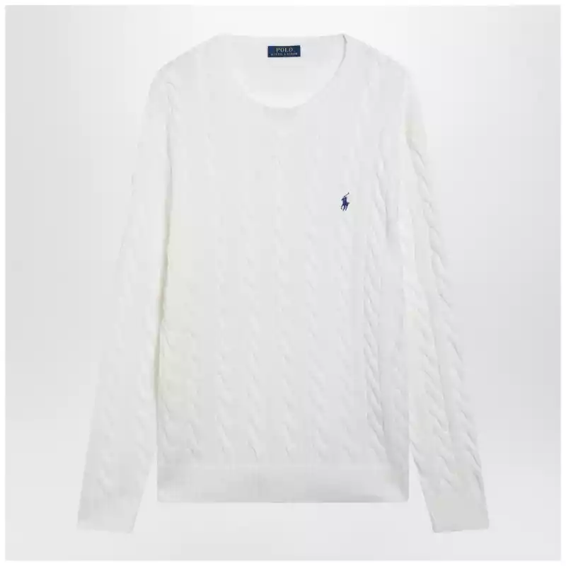 Polo Ralph Lauren White cable-knit cotton sweater
