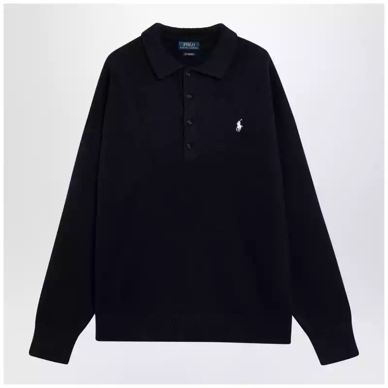 Polo Ralph Lauren Navy blue polo sweater with flag motif