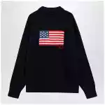 Polo Ralph Lauren Navy blue polo sweater with flag motif