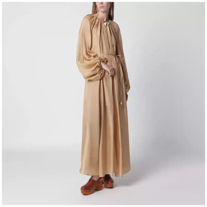 ZIMMERMANN Mahon maxi dress in silk habotai champagne