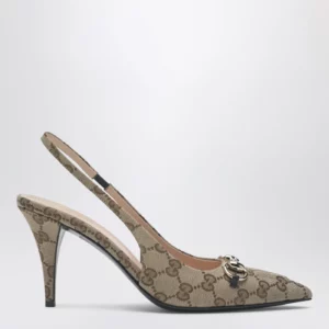 GUCCI Slingback pumps in Original GG with Horsebit