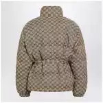 GUCCI Belted jacket in beige GG fabric
