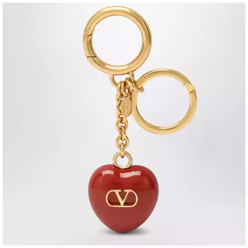 Valentino Garavani Bag charm keyring Coeur Royal in red