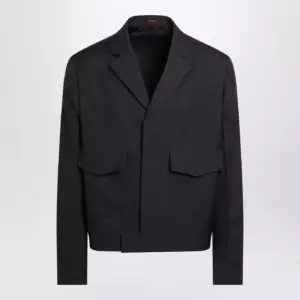 GUCCI Dark grey jacket in wool gabardine