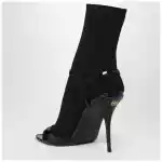 Balenciaga Avenue Sock black sandal in patent leather and mesh