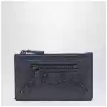 Balenciaga Le City long blue card holder and coin purse