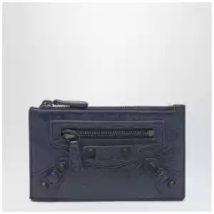 Balenciaga Le City long blue card holder and coin purse
