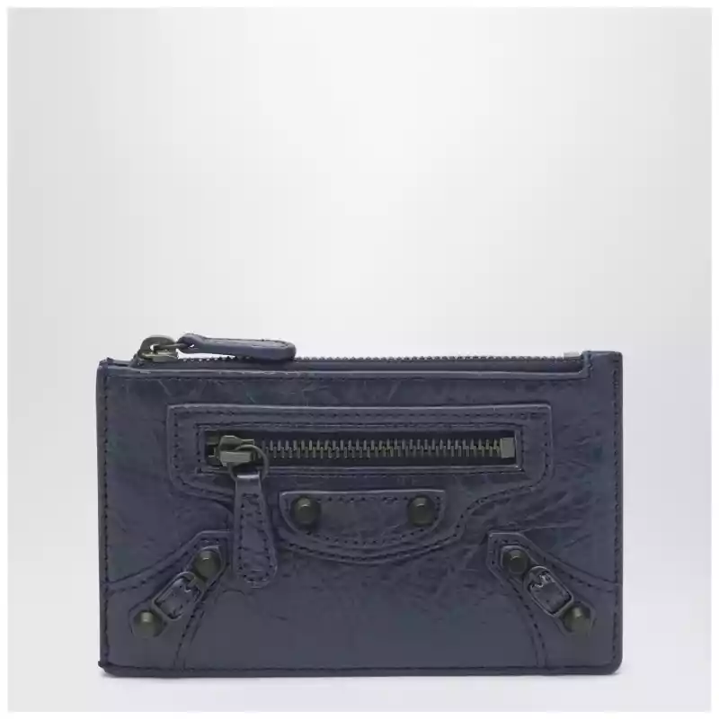 Balenciaga Le City long blue card holder and coin purse