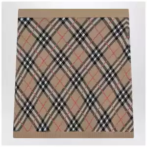 Burberry Wool and mohair blend check mini skirt