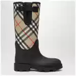 Burberry Tall black Marsh Stamp rubber boots
