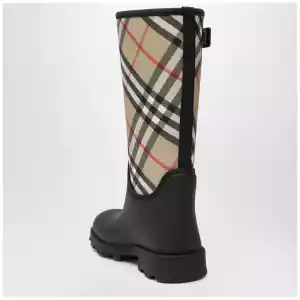 Burberry Tall black Marsh Stamp rubber boots