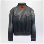 Burberry Coated denim aviator jacket in mid blue