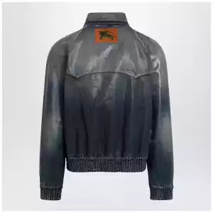 Burberry Coated denim aviator jacket in mid blue