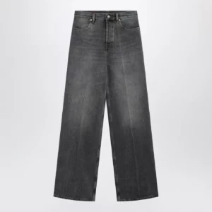 GUCCI Grey stone-washed wide-leg jeans