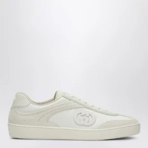 GUCCI Sneakers with GG cross in white leather and mesh