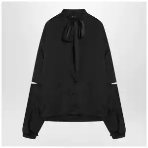 Balenciaga Black satin blouse with bow