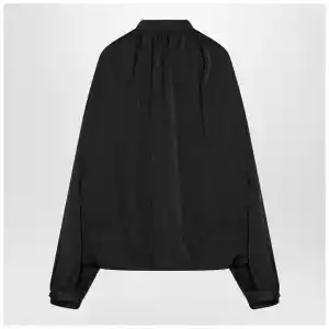 Balenciaga Black satin blouse with bow