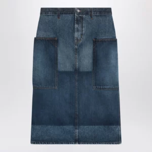 GUCCI Patchwork blue skirt in denim