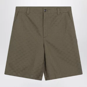 GUCCI Forest green Bermuda shorts in GG fabric