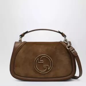 GUCCI Mini Blondie brown shoulder bag in suede