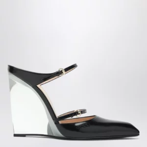 GUCCI Black sabots with transparent wedge