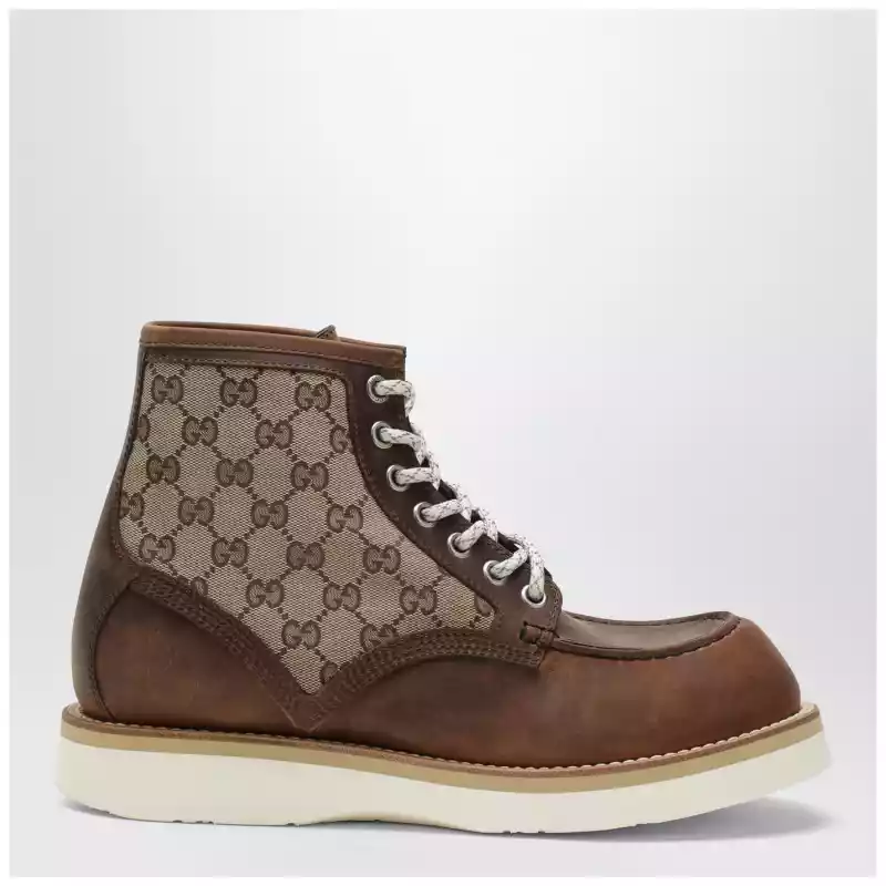 GUCCI Laced ankle boot with GG insert