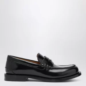 GUCCI Black loafer with removable GG detail