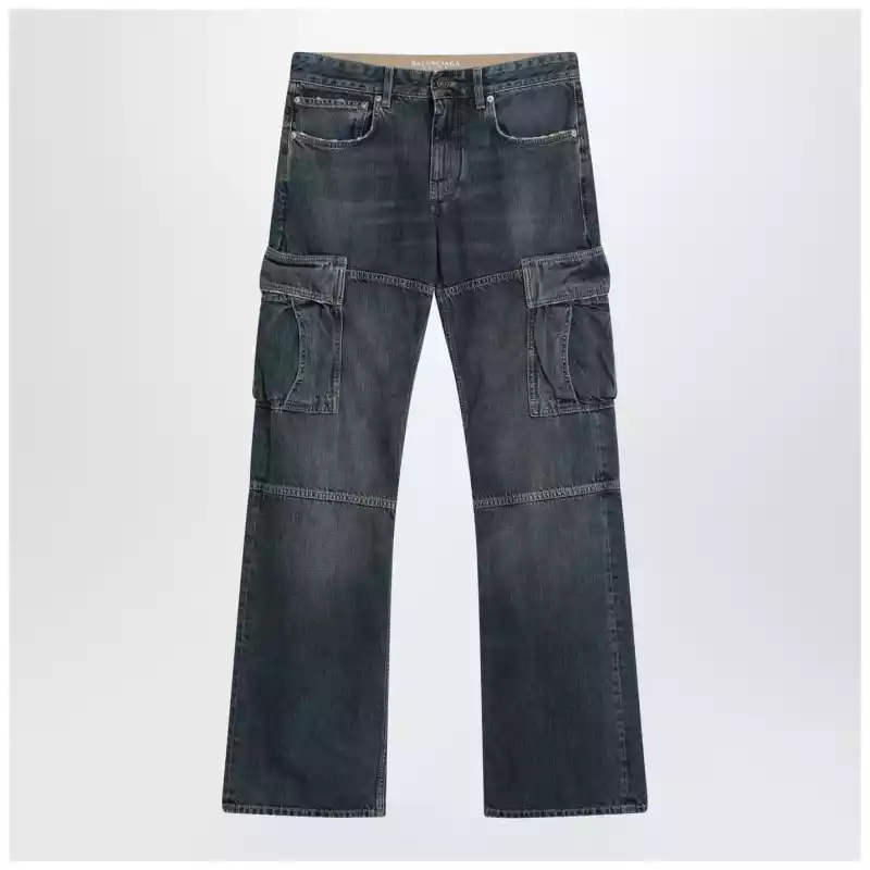 Balenciaga Blue Cargo Regular jeans with a faded effect
