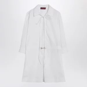 GUCCI White shirtdress in cotton poplin