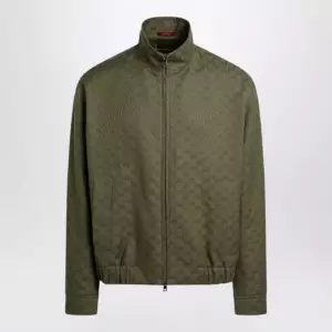 GUCCI Green forest bomber in GG fabric
