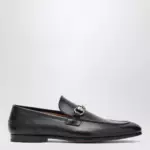 GUCCI Black moccasin with buckle