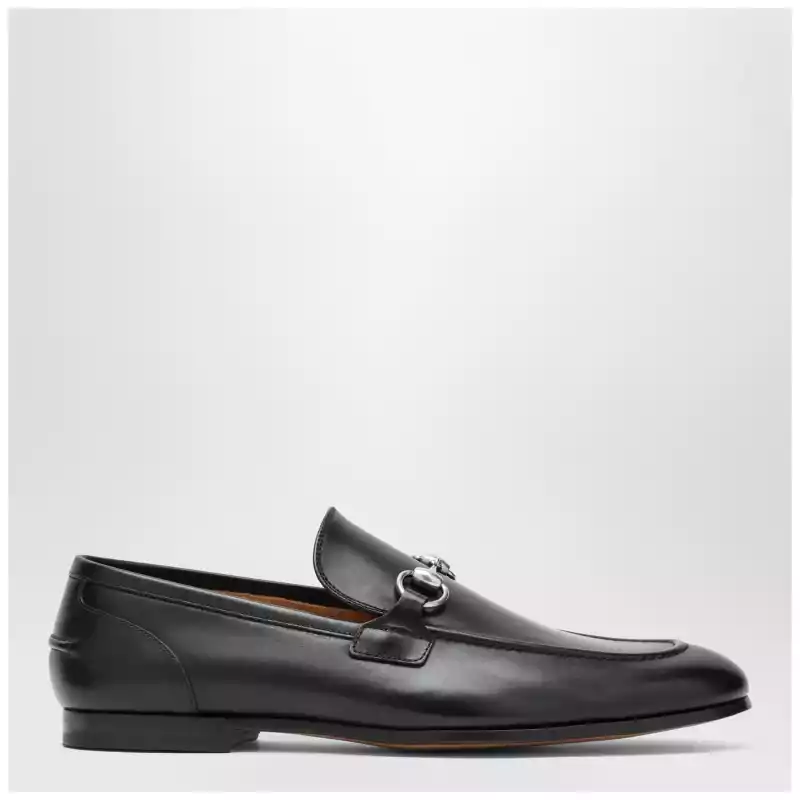 GUCCI Black moccasin with buckle