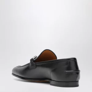 GUCCI Black moccasin with buckle
