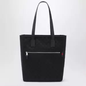 GUCCI GG black fabric shopping bag