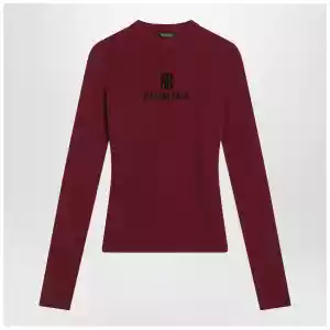 Balenciaga Ribbed burgundy Nano BB sweater
