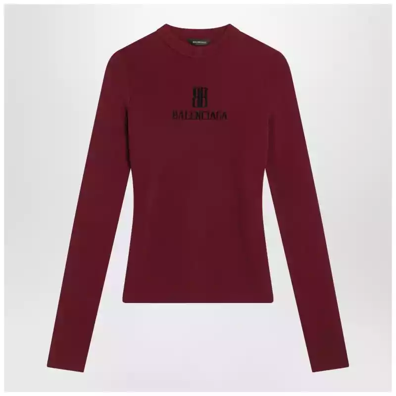Balenciaga Ribbed burgundy Nano BB sweater