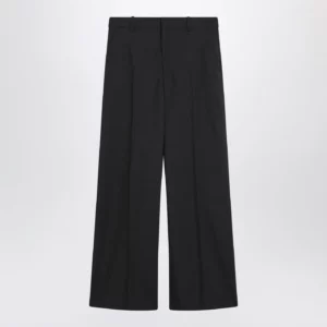 GUCCI Wide-leg grey wool trousers