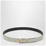 GUCCI Thin ivory belt with Half Horsebit buckle