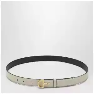 GUCCI Thin ivory belt with Half Horsebit buckle