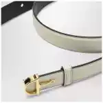 GUCCI Thin ivory belt with Half Horsebit buckle