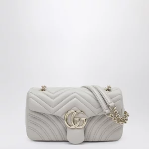 GUCCI GG Marmont medium light grey shoulder bag