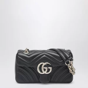 GUCCI Small black GG Marmont shoulder bag