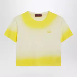 GUCCI Yellow cropped T-shirt with gradient effect