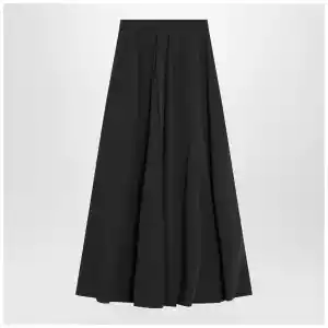 Balenciaga Black washed cotton maxi skirt