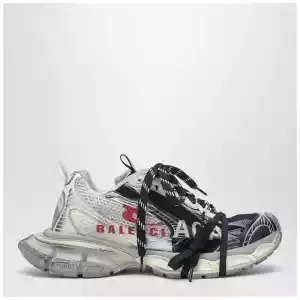Balenciaga 3XL Split Logo Sneakers in light yellow/red/navy