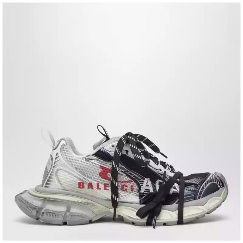 Balenciaga 3XL Split Logo Sneakers in light yellow/red/navy