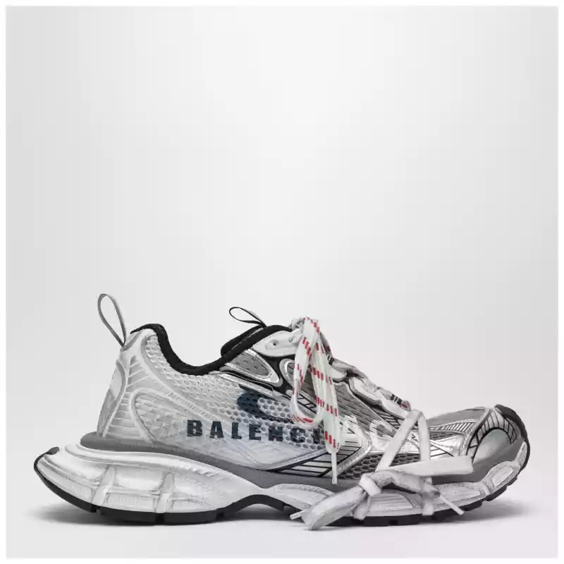 Balenciaga 3XL Split Logo Sneakers in white/navy/grey