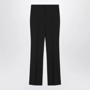 GUCCI Black wool pinstripe trousers