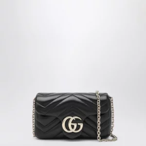 GUCCI Black GG Marmont mini shoulder bag
