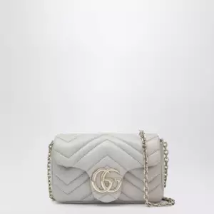 GUCCI GG Marmont mini shoulder bag in light grey leather